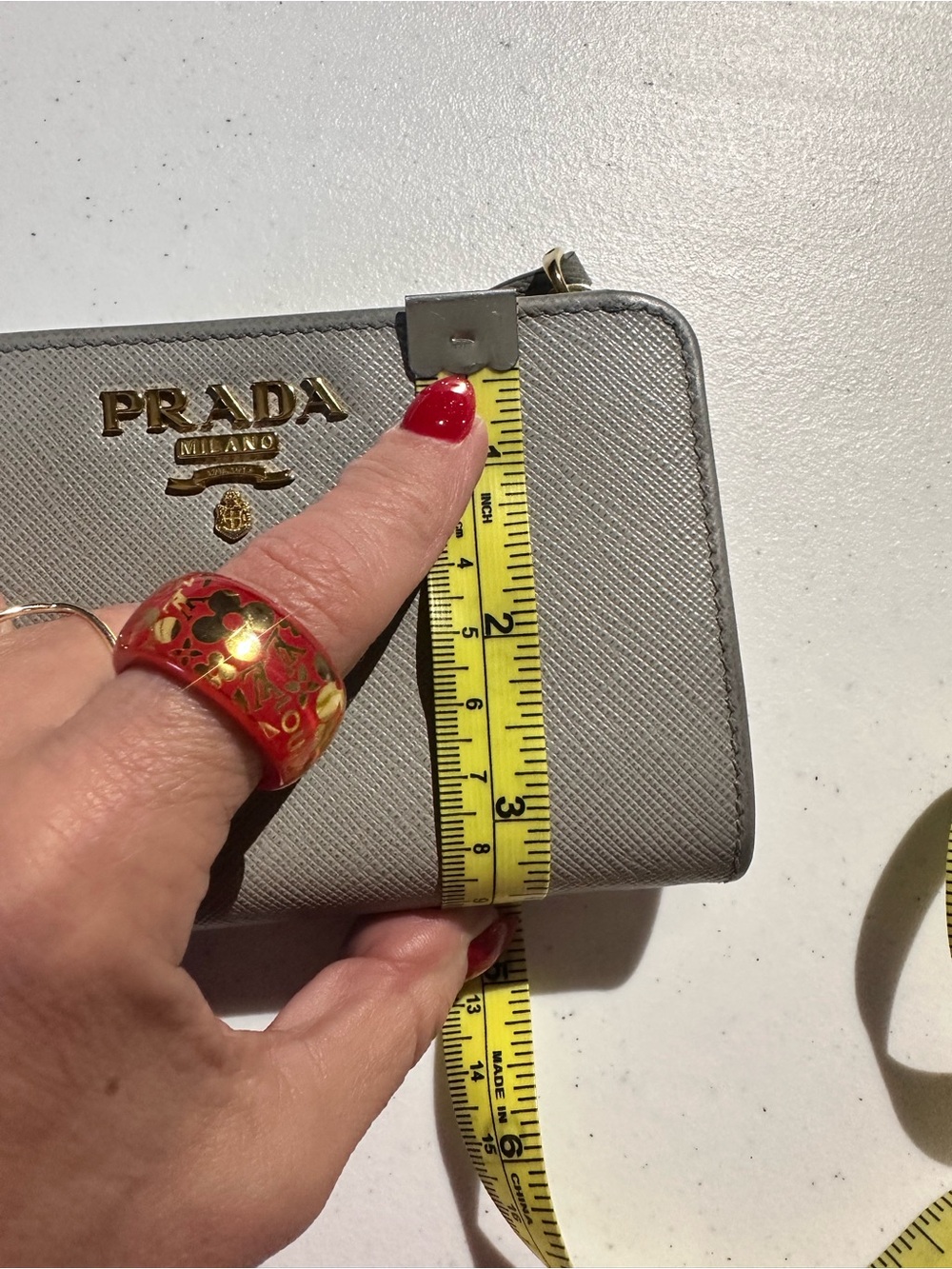 Prada Gray Saffiano Leather Wallet - Picture 10 of 11